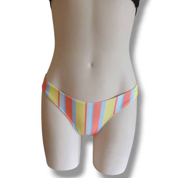 💥 Women's Multicolored Stripe High Leg Bikini Swim Bottoms - Picture 4 of 16